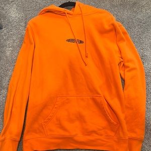 orange forever feelings sweatshirt from pacsun